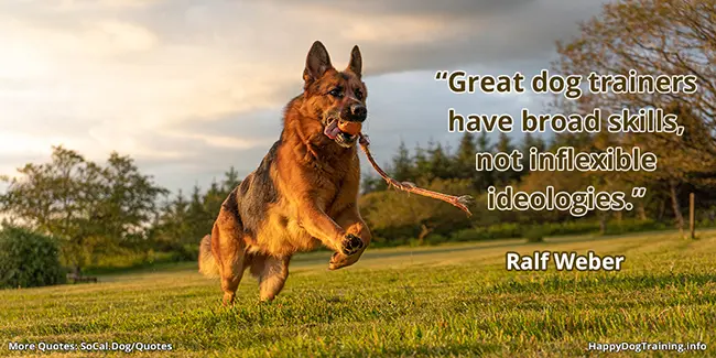 Great dog trainers have broad skills, not inflexible ideologies - Ralf Weber